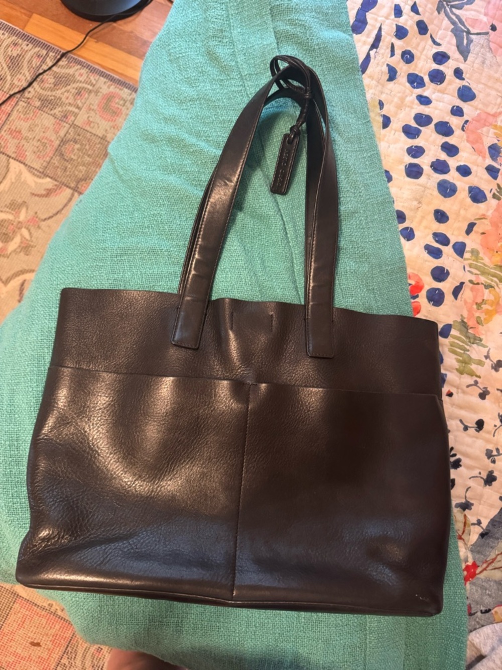 Sigrid Olsen Black Genuine Leather Tote Bag